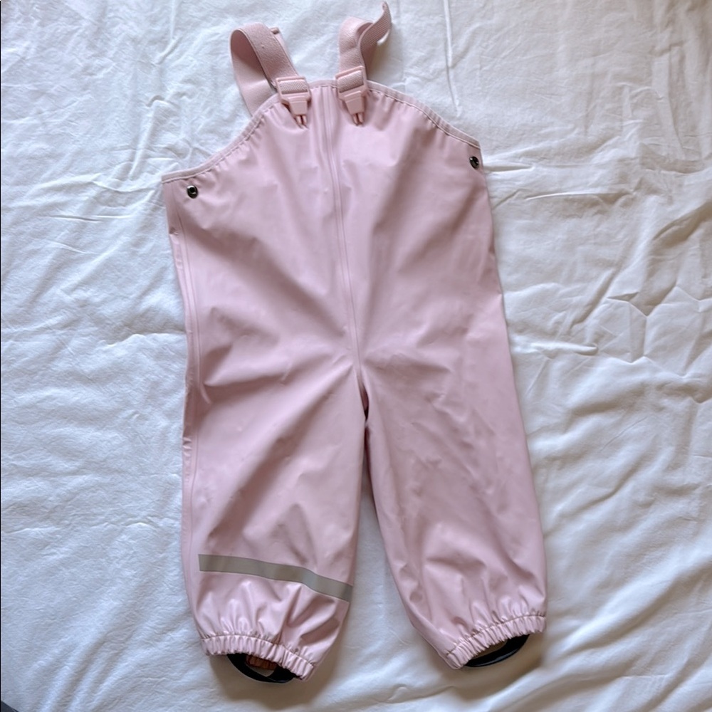 H&M girl pink rain pants size 1.5-2yrs old